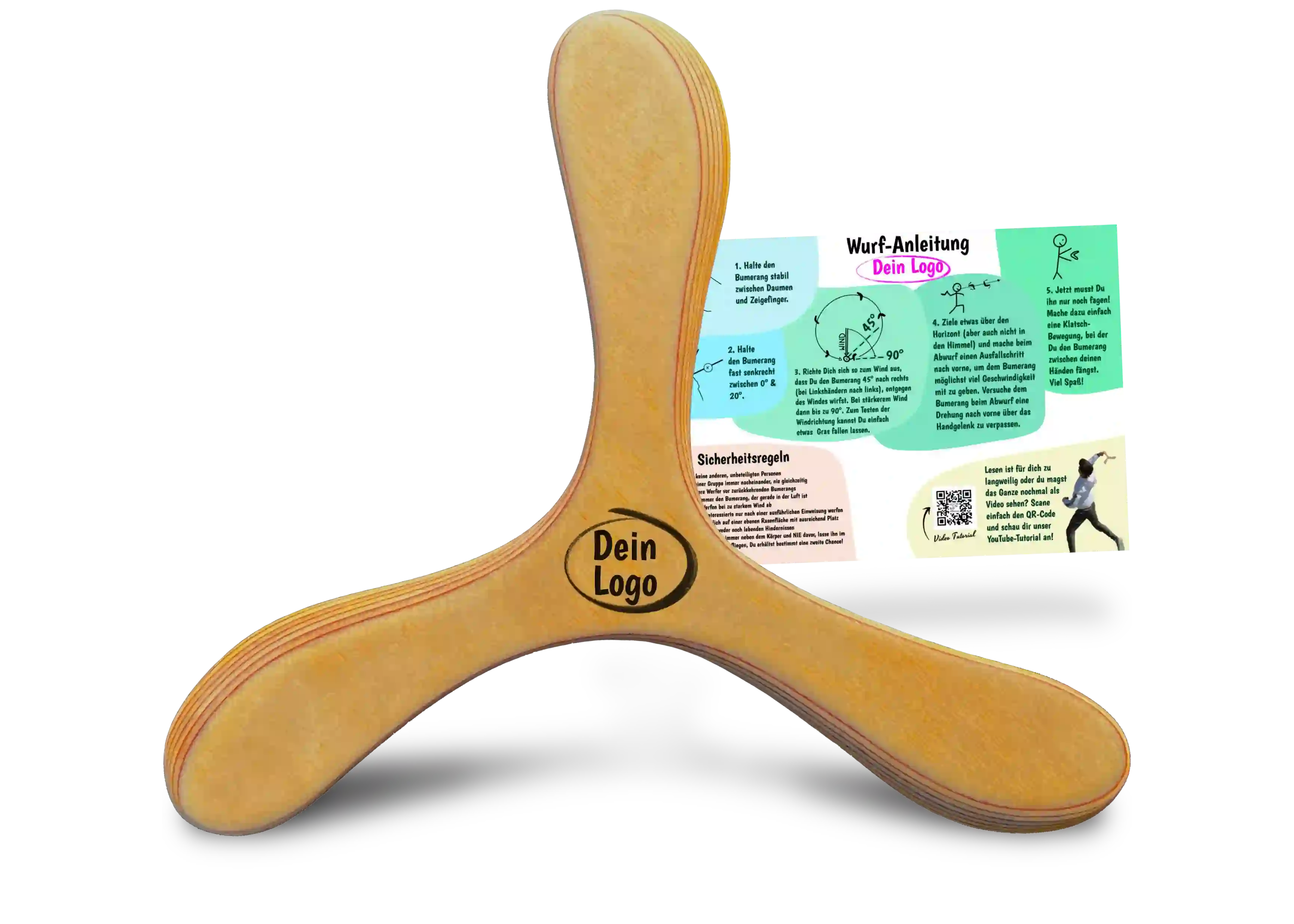 Personalisierte Firmenbumerangs mit Logo - JF Bumerang B2B