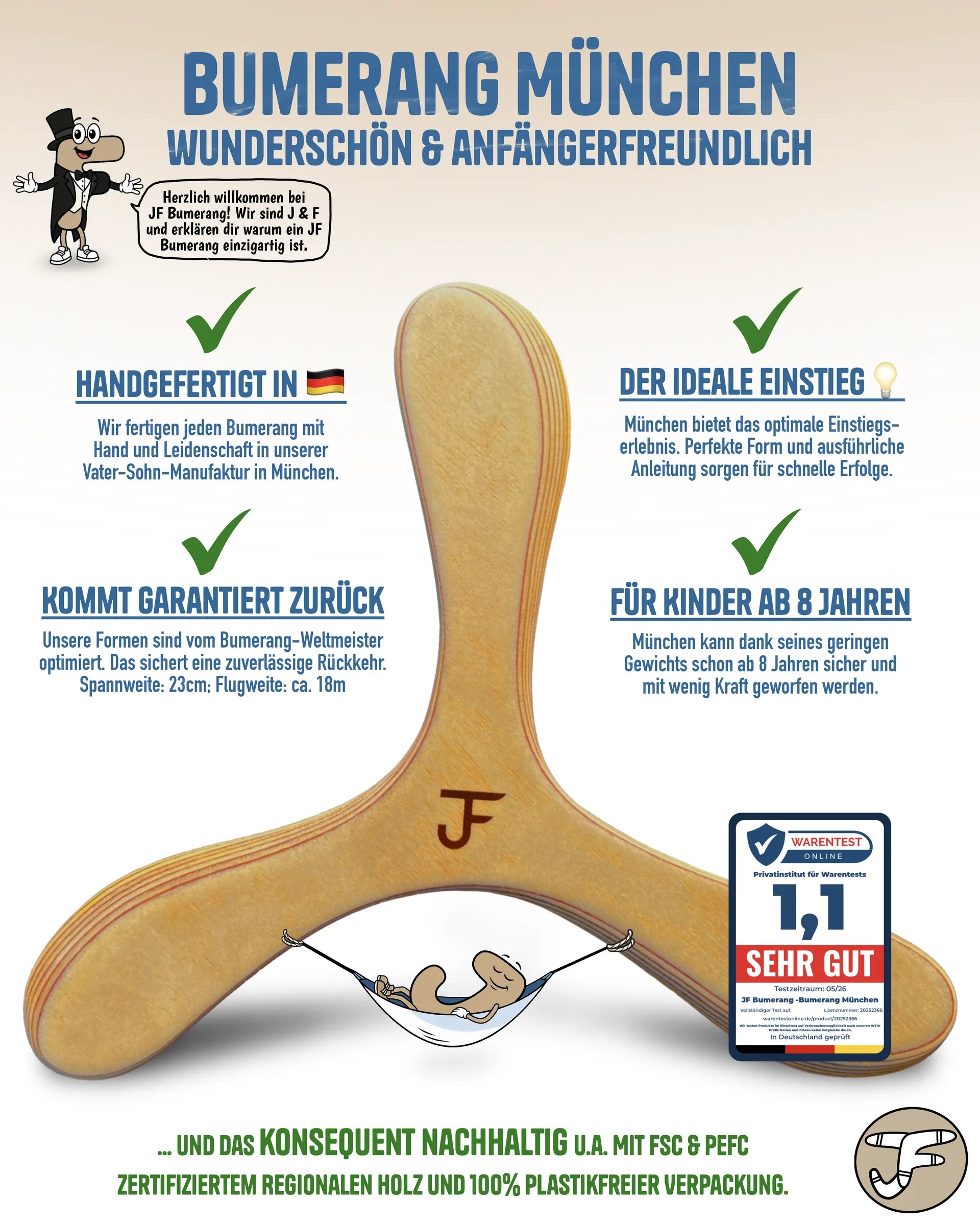 Bumerang München mit Qualitätssiegel und Herkunftsnachweis