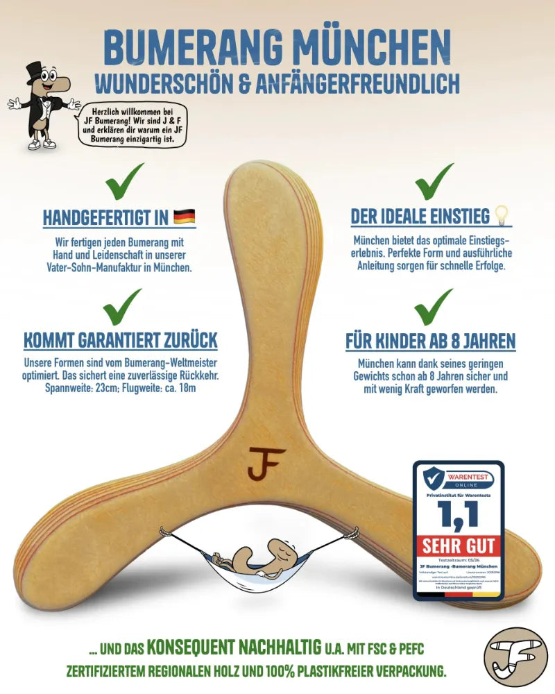 Bumerang München mit Qualitätssiegel und Herkunftsnachweis