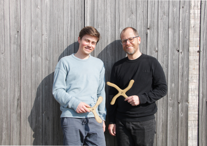JF Bumerang - Bild von den Gründern - Vater und Sohn