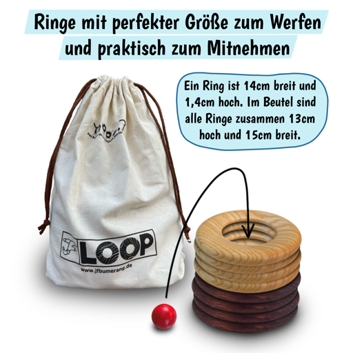 JF Loop - Outdoor Wurfspiel - Ringe mit perfekter Größe zum Werfen und praktisch zum Mitnehmen